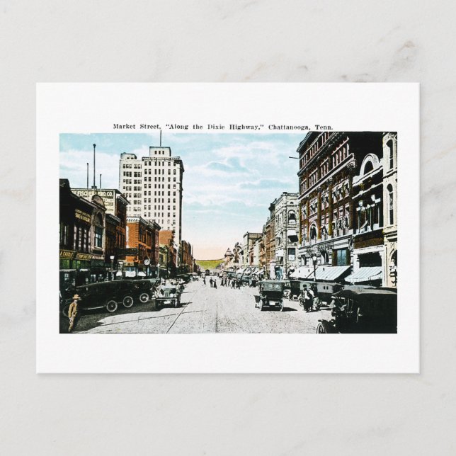 Postal "A lo largo de la autopista Dixie", Chattanooga, T (Anverso)