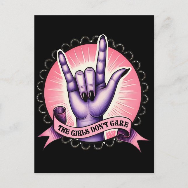 Postal A los Chicas no les importa la feminista (Anverso)