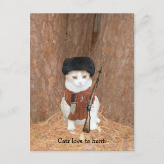 Postal A los gatos les encanta cazar.