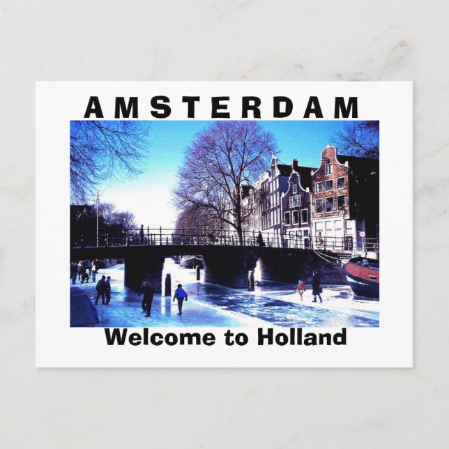 Postal A M S T E R D A M , Bienvenidos a Holanda (Anverso)