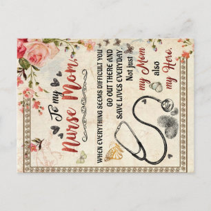 Postal A Mi Enfermera Mamá Regalo, Carta De Amor Floral A