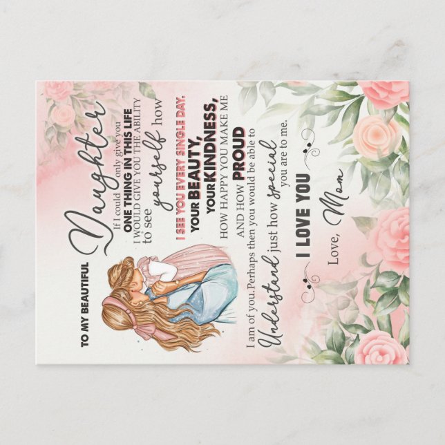 Postal A Mi Hija, A Mi Hija Y A Mi Mamá (Anverso)