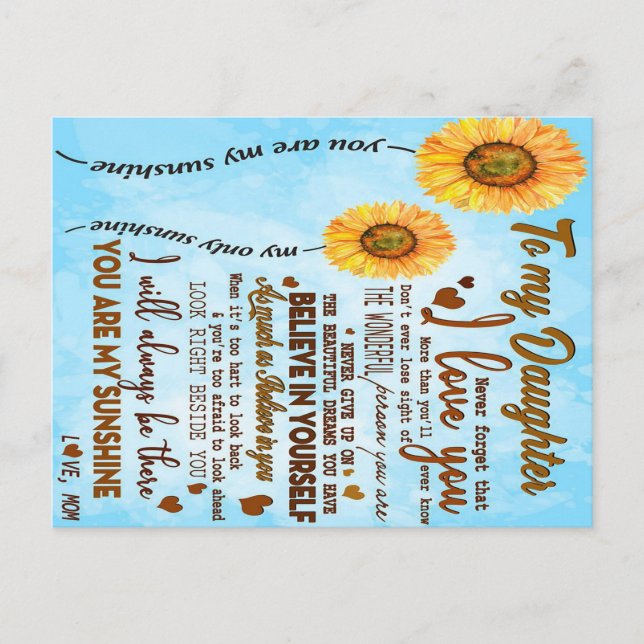 Postal A mi hija | Carta especial a mi hija (Anverso)