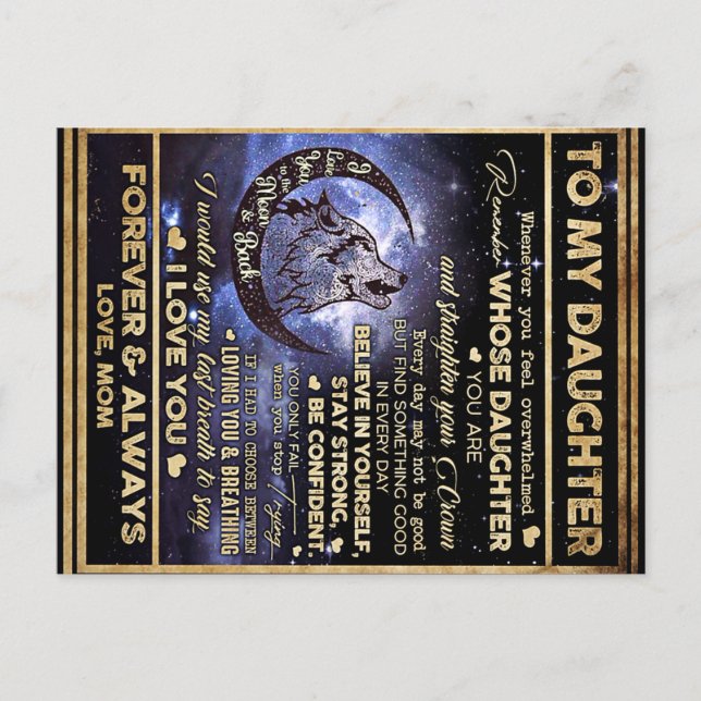 Postal A mi hija Mariposas Regalo, cumpleaños de hija (Anverso)