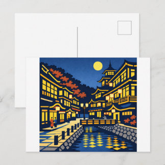 Postal A Moonlit Waterside Town