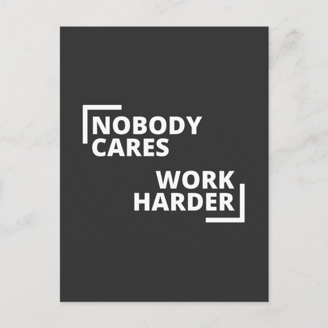 Postal A nadie le importa más el trabajo (Anverso)