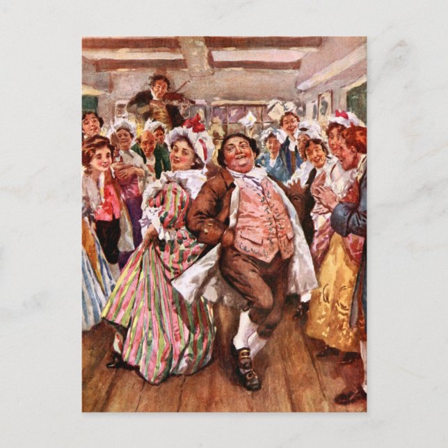 Postal A Navidades Carol: Sr. y la Sra. Fizziwig (Anverso)