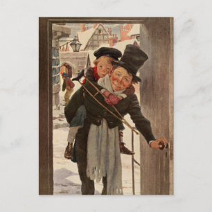Postal A Navidades Carol: Tim y Cratchit