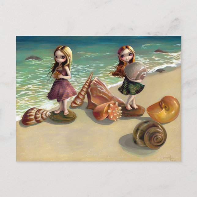 Postal "A orillas del mar" (Anverso)