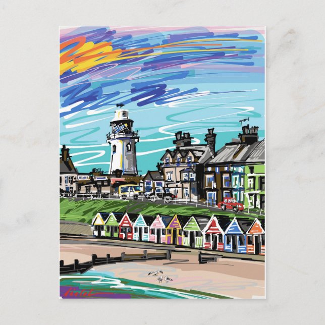 Postal A orillas del mar (Anverso)