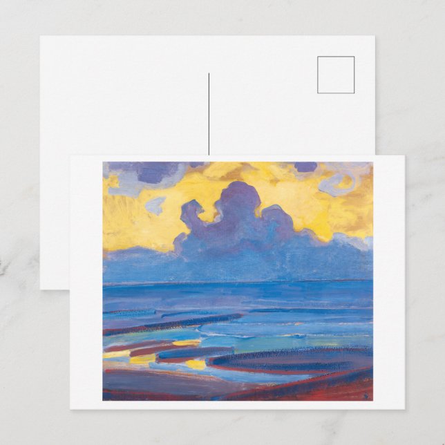 Postal A orillas del mar | Piet Mondrian | (Anverso / Reverso)