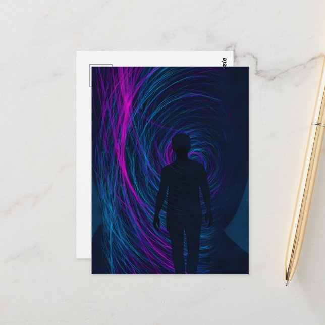 Postal  A person finds themselves lost in the algorithm (Anverso/Reverso In Situ)