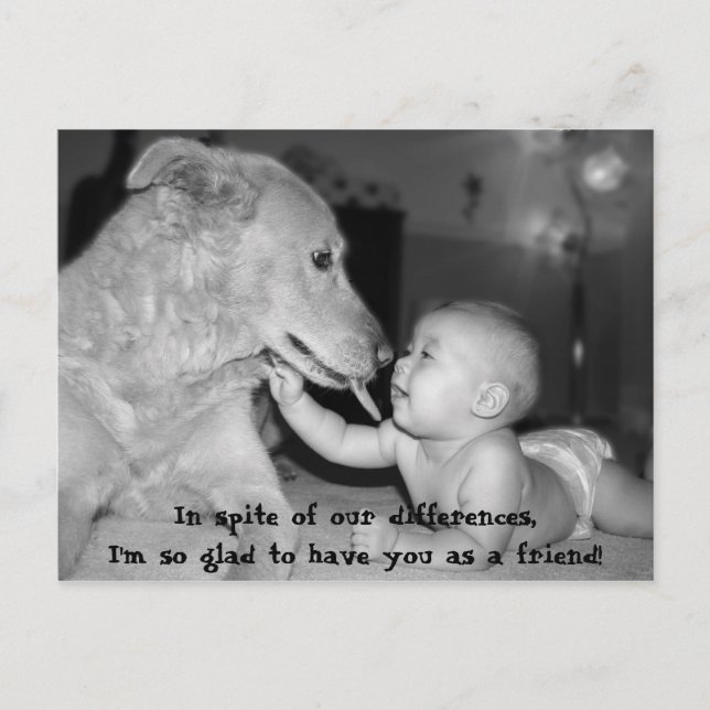 Postal A pesar de nuestras diferencias, estoy muy content (Anverso)