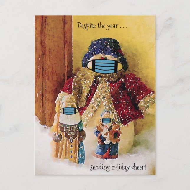 Postal A pesar del año que envía alegría a Santa Snow (Anverso)