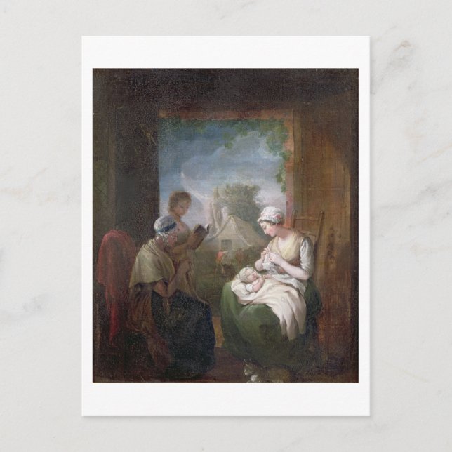 Postal A Quiet Time, c.1810 (aceite sobre lienzo) (Anverso)