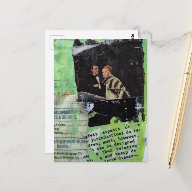 Postal A Retro Couple Collage (Anverso/Reverso In Situ)