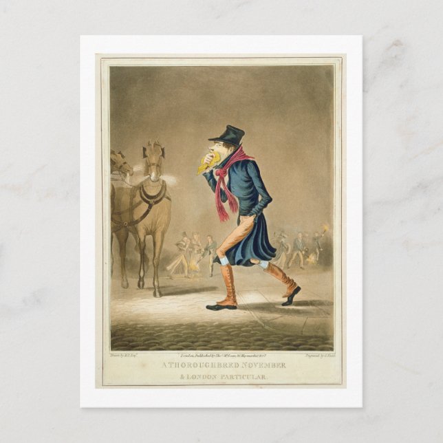 Postal A Thoroughbred November & London Particular, engra (Anverso)