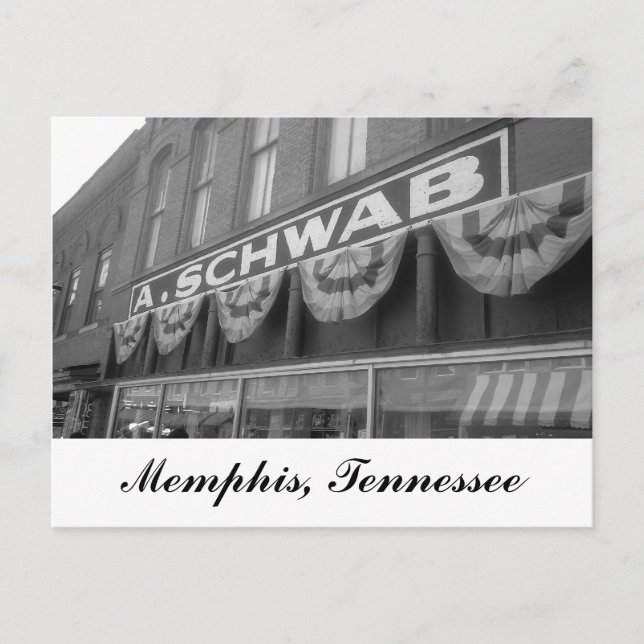 Postal A. Tienda Schwab Memphis Tennessee (Anverso)