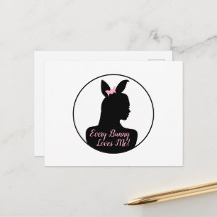 Postal ¡A todos los conejos les gusto! Chica conejo