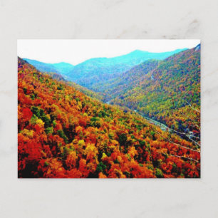 Postal A través de la cordillera Smokey Mountain