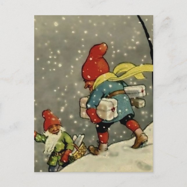 Postal “A través de la tormenta de nieve” de Jenny Nystro (Anverso)