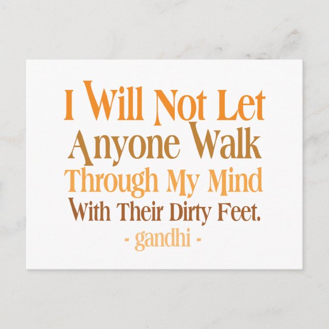 Postal A través de mi cita mental Gandhi (Anverso)