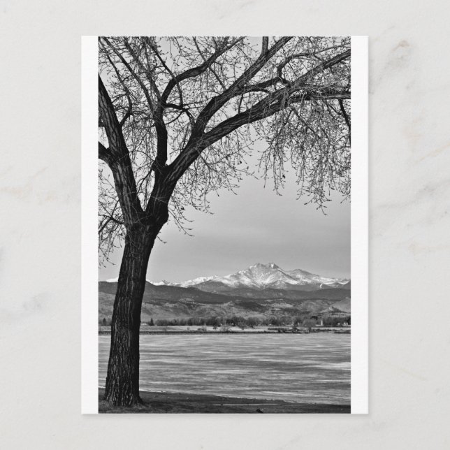 Postal A través del lago en blanco y negro (Anverso)