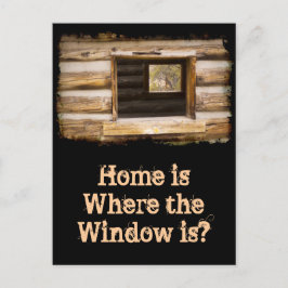 Postal A través y a través de la ventana de cabinas