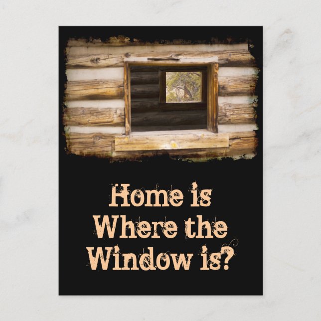 Postal A través y a través de la ventana de cabinas (Anverso)