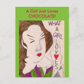 Postal ¡A Un Chica Le Encanta El Chocolate!