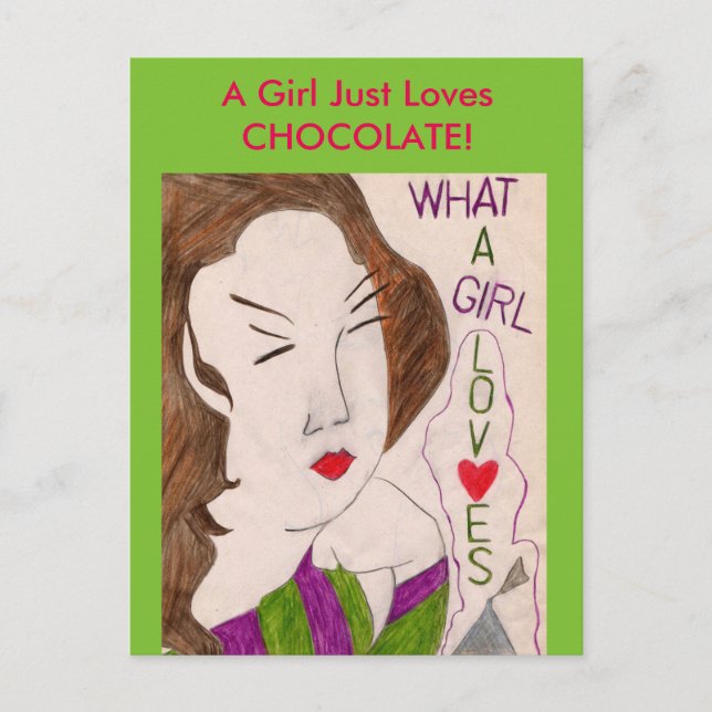 Postal ¡A Un Chica Le Encanta El Chocolate! (Anverso)
