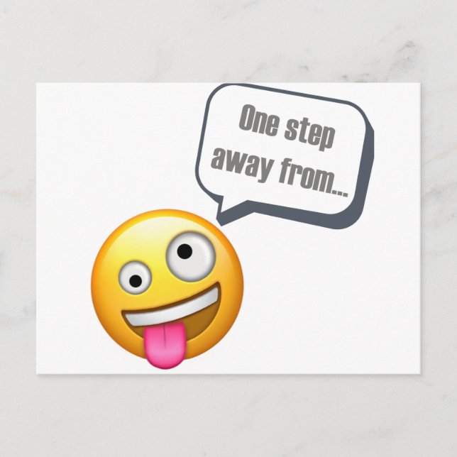 Postal a un paso de ser una Emoji loca (Anverso)