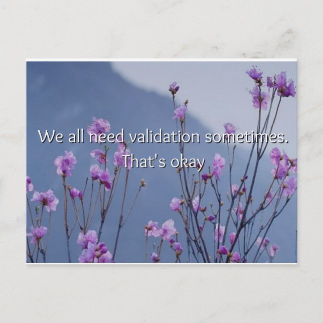 Postal A Veces Todos Necesitamos Un Poco De Validación (Anverso)