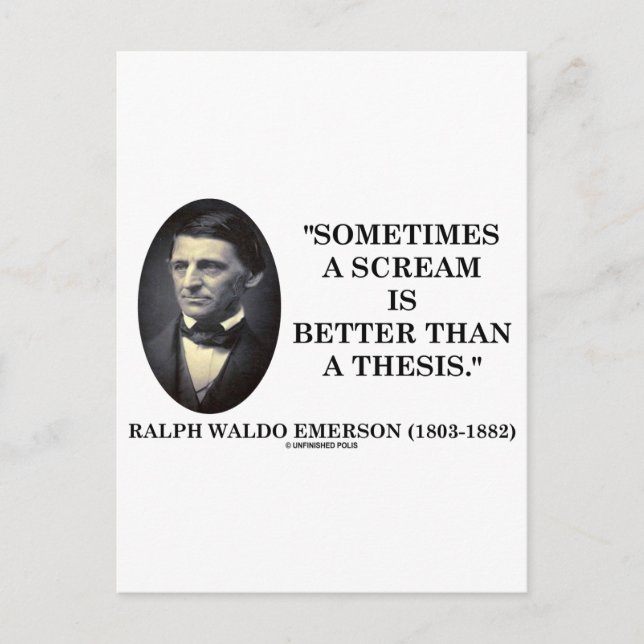 Postal A Veces Un Grito Es Mejor Que Un Tesis Emerson (Anverso)