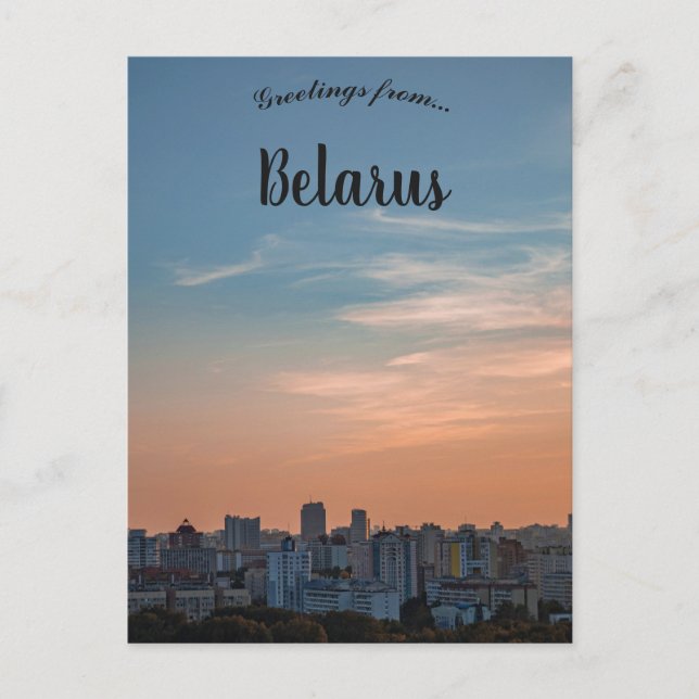 Postal A View of Minsk Belarus at Sunset (Anverso)