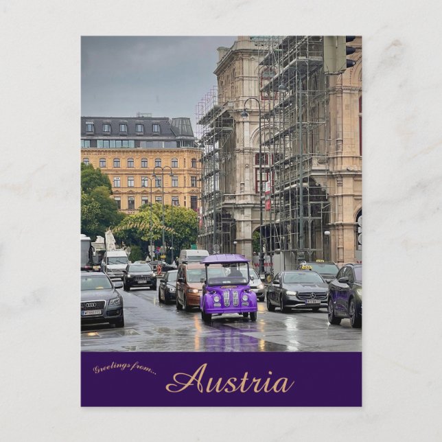 Postal A View of Vienna Austria on a Rainy Day (Anverso)
