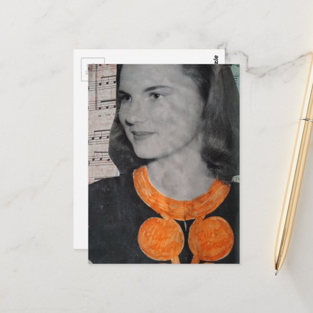 Postal A Vintage Beauty Collage With Hidden Message (Anverso/Reverso In Situ)