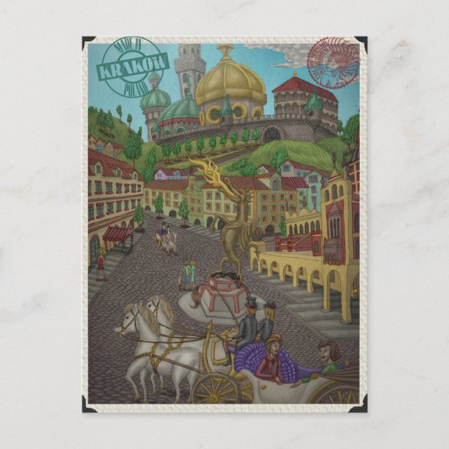 Postal A Wawel, Cracovia por Ordovich (Anverso)