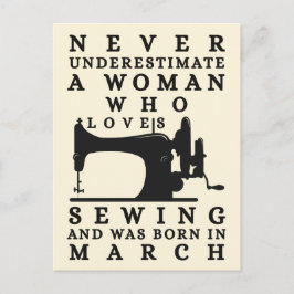 Postal A Woman Who Loves Sewing And Was Born In March