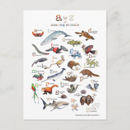 Postal A-Z de animales asombrosos