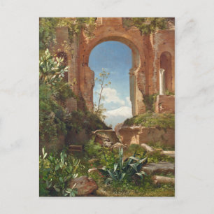 Postal Aagaard Ruinas Paintaje del Monte Etna