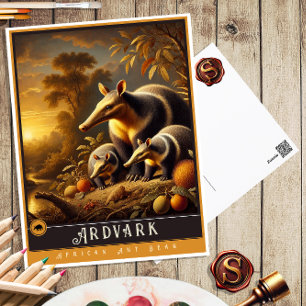 Postal Aardvark   Postcarta de animales de cosecha de cos