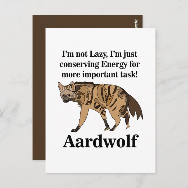 Postal Aardwolf Hyena Spirit Animal Lover (Anverso / Reverso)