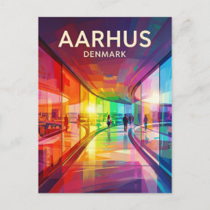 Postal Aarhus Panorama Arcoíris Dinamarca