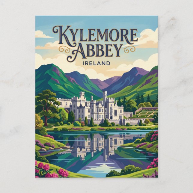 Postal Abadía de Kylemore Irlanda (Anverso)