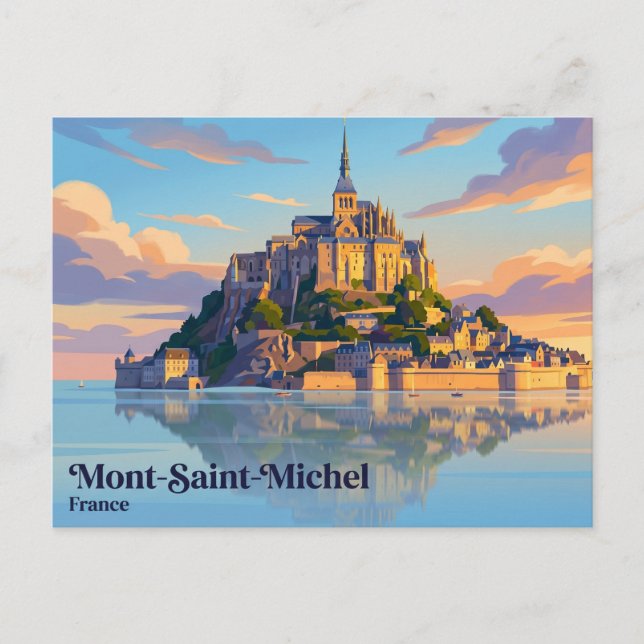 Postal Abadía de Mont-Saint-Michel Francia (Anverso)