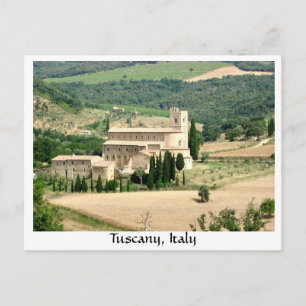Postal Abadía de Sant'Antimo en la Italia Toscana
