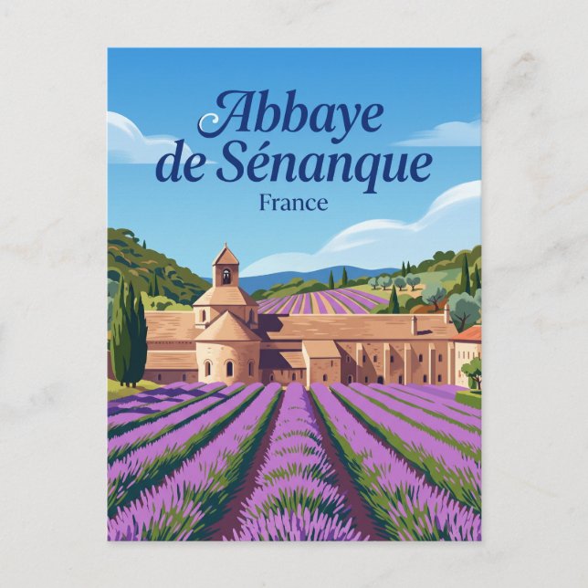 Postal Abadía de Sénanque Francia (Anverso)