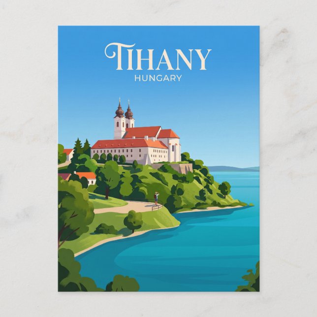 Postal Abadía de Tihany Hungría (Anverso)