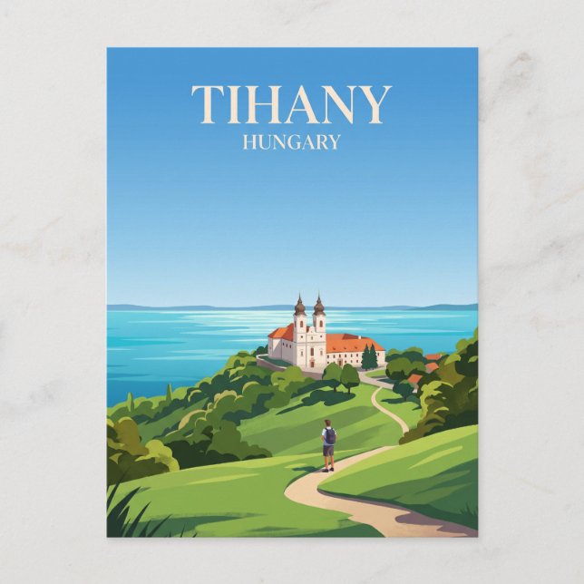 Postal Abadía de Tihany Hungría (Anverso)